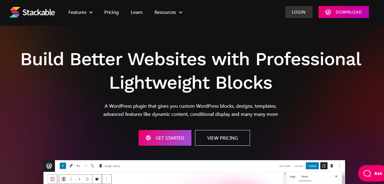 WordPress Gutenberg页面编辑功能增强插件–Stackable Premium v3.13.9 破解版下载